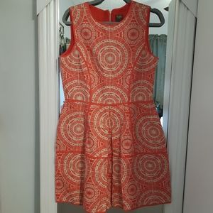 Taylor Pink and Tan A-Line Dress with pockets